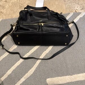 Knomo Audrey Black Leather Satchel Bag